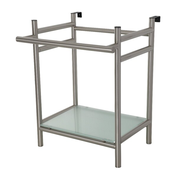 Kingston Brass VPB2216308 22-Inch Console Sink Base with Glass Shelf, Brushed Nickel VPB2216308 - main